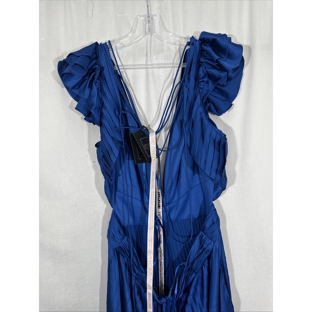NWT IEENA Mac Duggal [ 12 ] 27361 Ruffe Cap Sleeve Cutout Pleated Jumpsuit S2046 - Picture 12 of 13